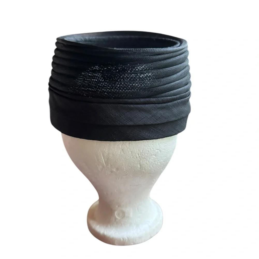 NWOT 1950s Eva Mae Modes Open Pill Box Hat‎ w/Bow Accent & Rhinestone Detail - Picture 4 of 7